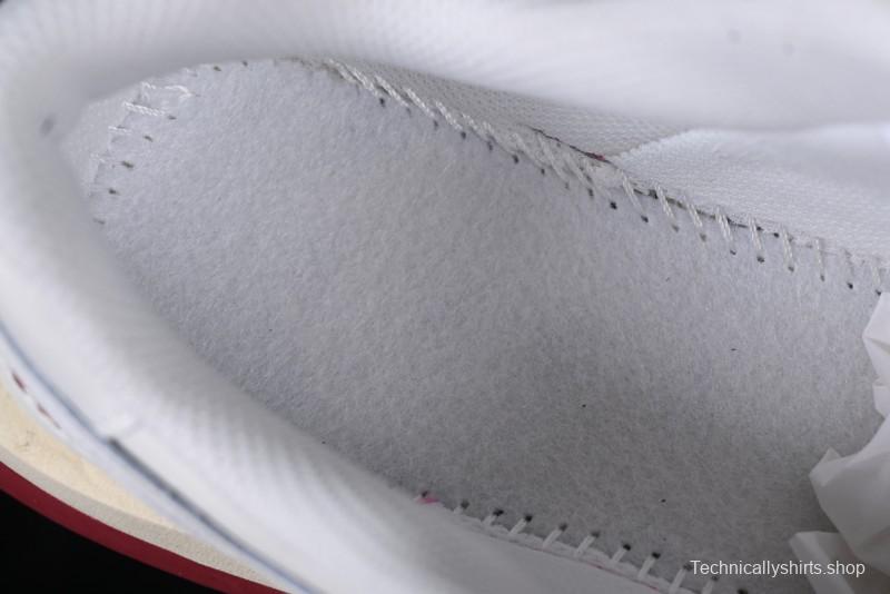 Choco Concert Leather Round Square Asymmetric Fashion Sneakers White Wine Red - AJE5