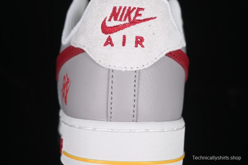 Nike Air Force 1 '07 Low Year of the Snake Limited Edition Beige Grey Red Swoosh Casual Sneakers - DM6688-029