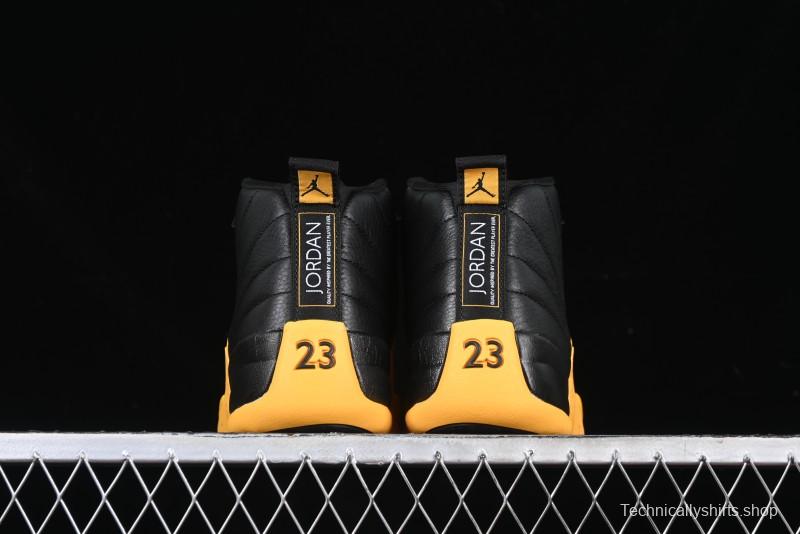 Nike Air Jordan 12 Retro Basketball Shoes in Black and Yellow - 130690-070