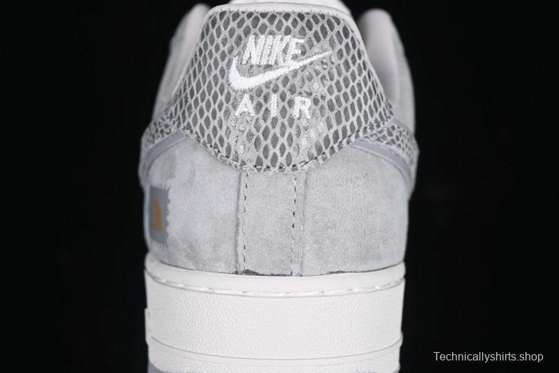 Nike Air Force 1'07 Low The North Face Collaboration Pig Grey Snake Print Low-Top Casual Sneakers - DF0188-027