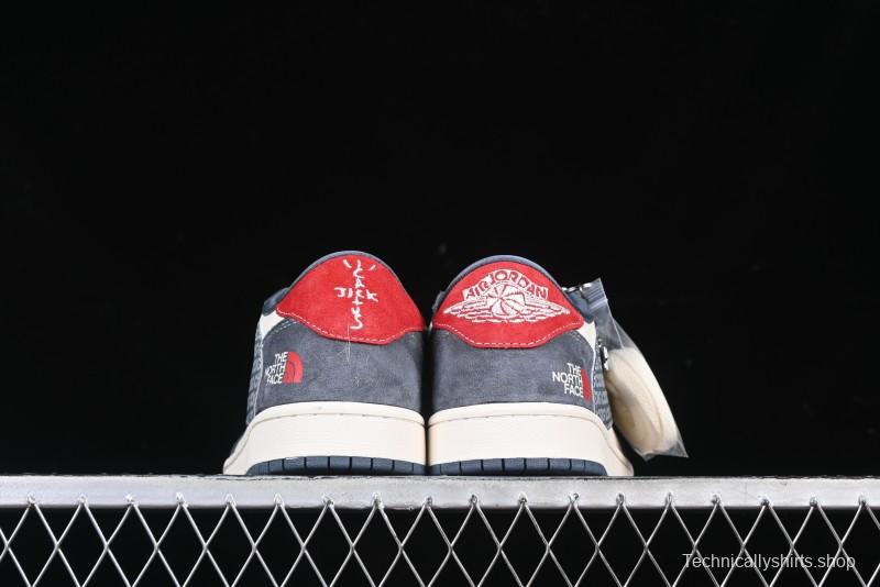 Nike Travis Scott x Fragment Design x Air Jordan 1 Low OG SP AJ1 CDG White Grey Low Top Casual Sneakers - DM9288-005