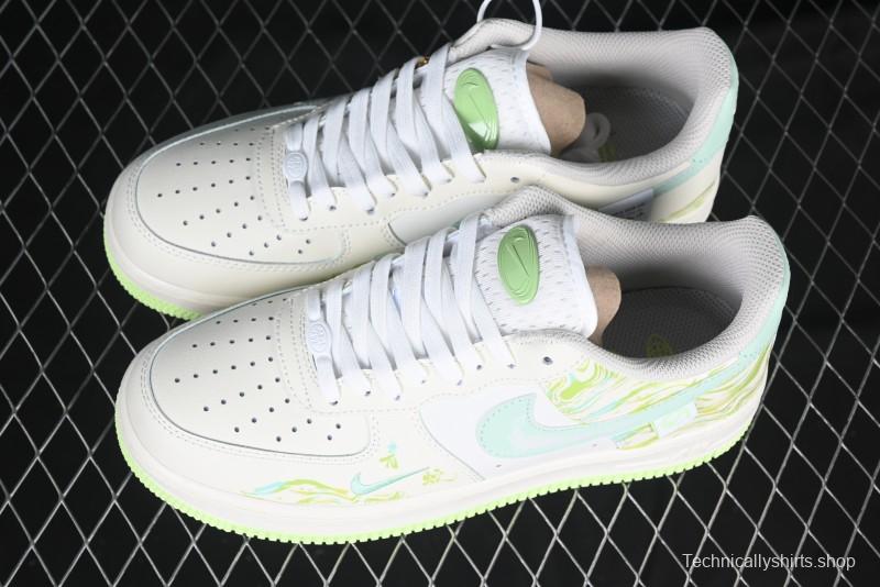 Nike Air Force 1 '07 Low "Green Snake" Year of the Snake Limited Edition Casual Sneakers with Bamboo and Serpent Design - FB1893-555