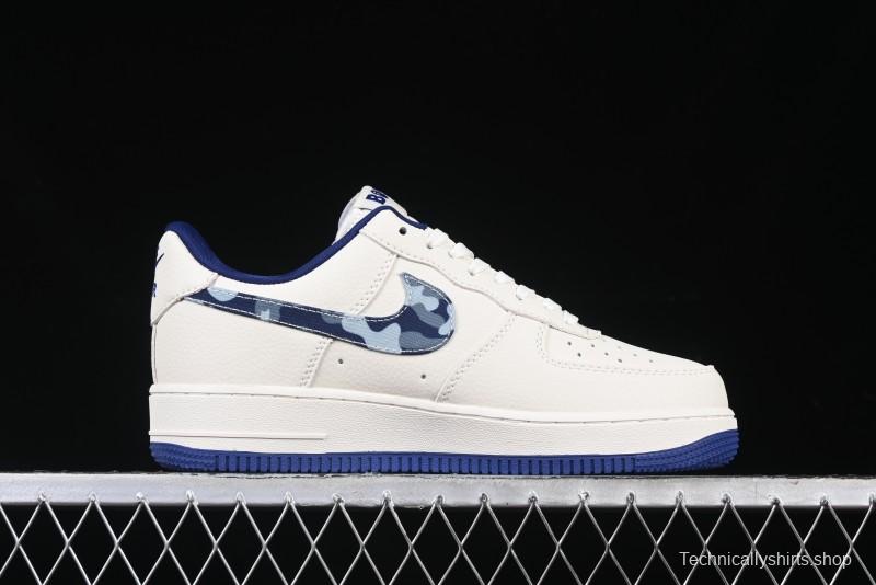 Nike Air Force 1 '07 Low Bape Collaboration - Blue Four Small Swoosh Casual Sneakers - KK1988-036