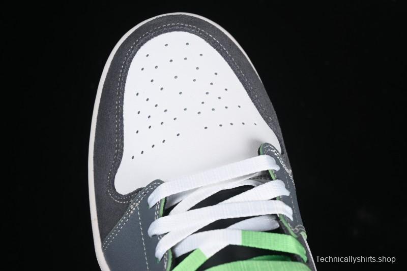 Nike Air Jordan 1 Mid Basketball Shoes in White Grey Brown Casa 93 Colorway - HQ3829-001