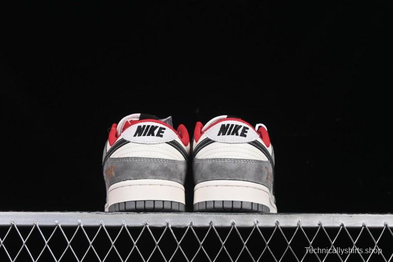 Nike SB Dunk Low Supreme Collaboration Bullet Screen Black Check Anniversary Customized Low-Top Casual Sneakers - FC1688-208