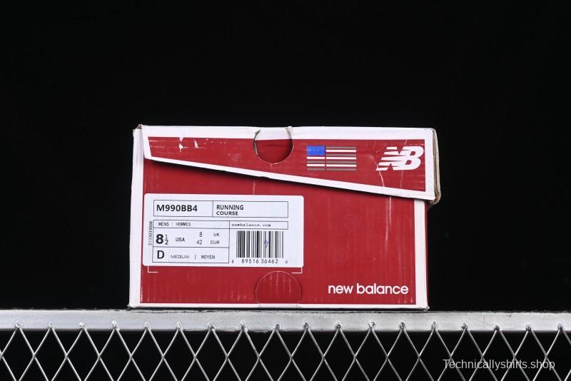 New Balance 990 Series Premium Retro Running Shoes with Carbon Midsole - M990BB4