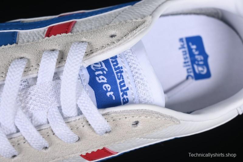 Onitsuka Tiger Vintage Runner Sneakers - White/Grey with Blue & Red Accents
