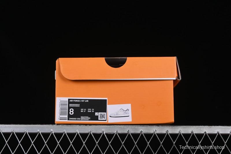 Nike Air Force 1'07 Low LV Collaboration University Blue Drawstring Casual Sneakers - DM6868-058