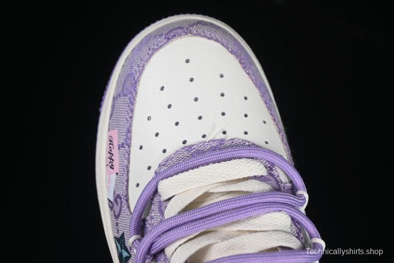 Nike Air Force 1'07 Low "Purple Star" Custom Casual Sneakers - BD7700-220