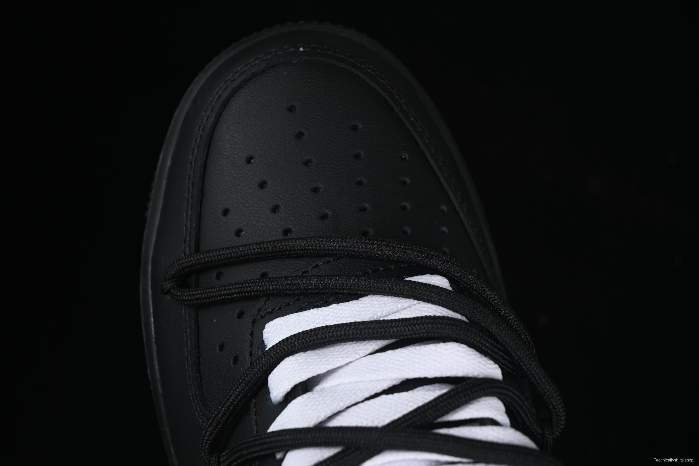 Nike Air Force 1'07 Low Casual Sneakers with 2D Daisy Black White Graffiti Hand-Painted Design - CK0316-063