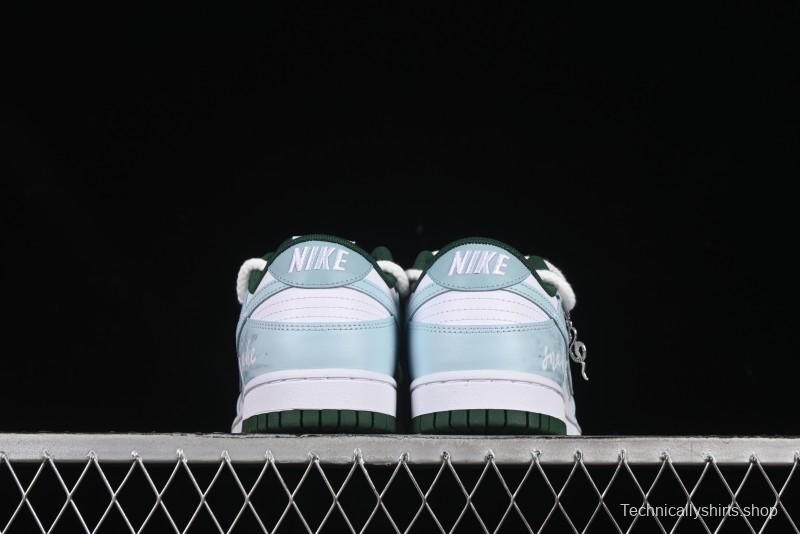 Nike Dunk Low Deconstructed Snake Emblem White Blue Low-Top Casual Sneakers - DD1391-101