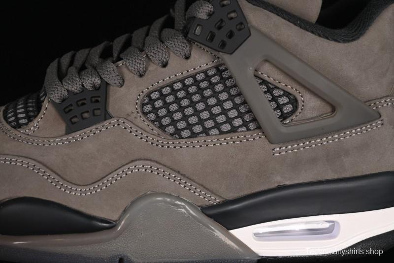 Nike Air Jordan 4 Retro Sneakers in Cave Stone Brown with Black Mesh and TPU Details - FV5029-200