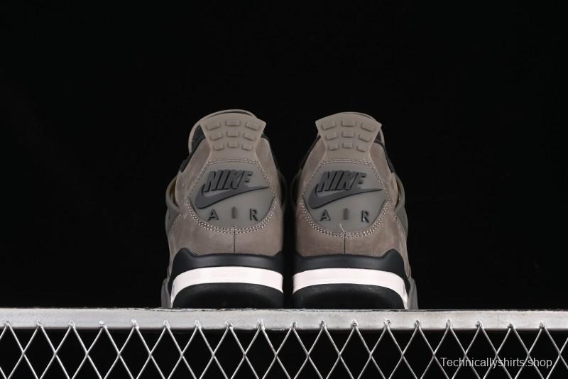 Nike Air Jordan 4 Retro Sneakers in Cave Stone Brown with Black Mesh and TPU Details - FV5029-200
