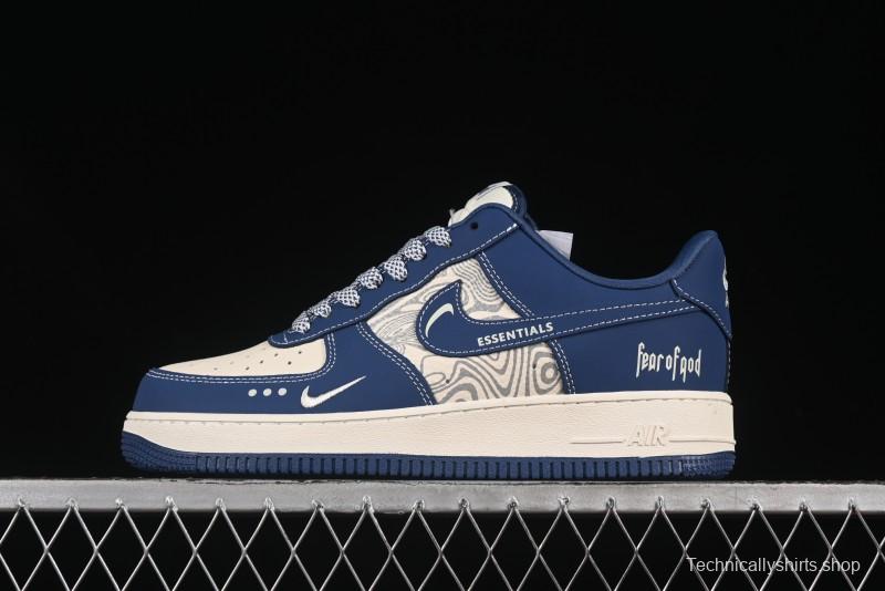 Nike Air Force 1'07 Low FOG Collaboration Beige Blue Ripple Casual Sneakers - KK1988-079