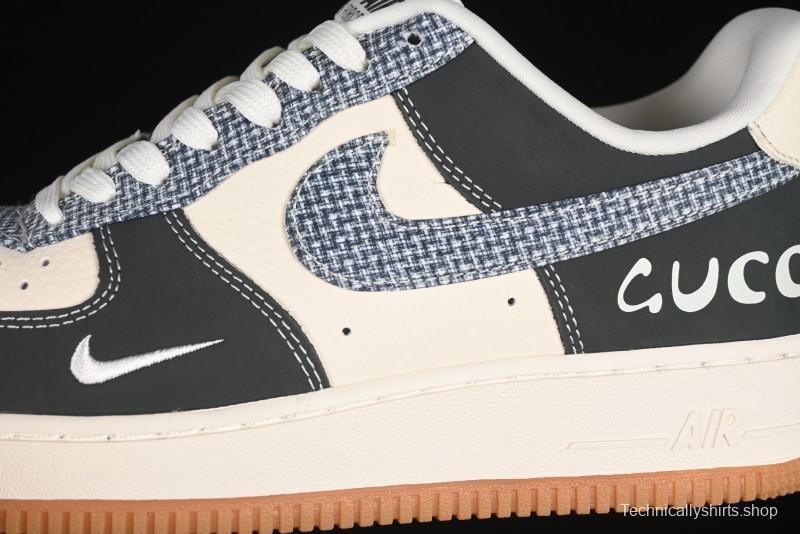 Nike Air Force 1'07 Low Gucci Collaboration Floral Pattern Rubber Sole Casual Sneakers - DF0188-058