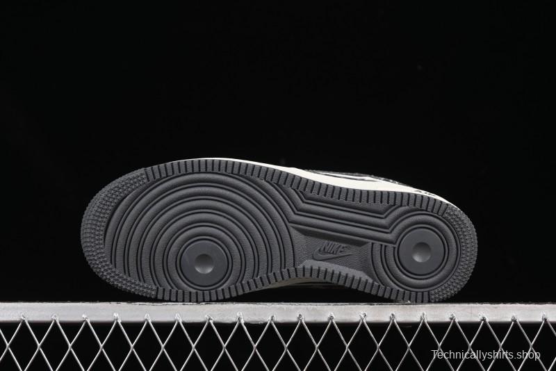 Nike Air Force 1'07 Low LV Collaboration Black Denim Casual Sneakers - SC9207-530