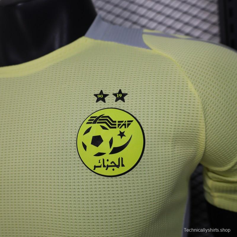 Player Version 2025 Algeria Light Yellow with Adidas Design Jersey