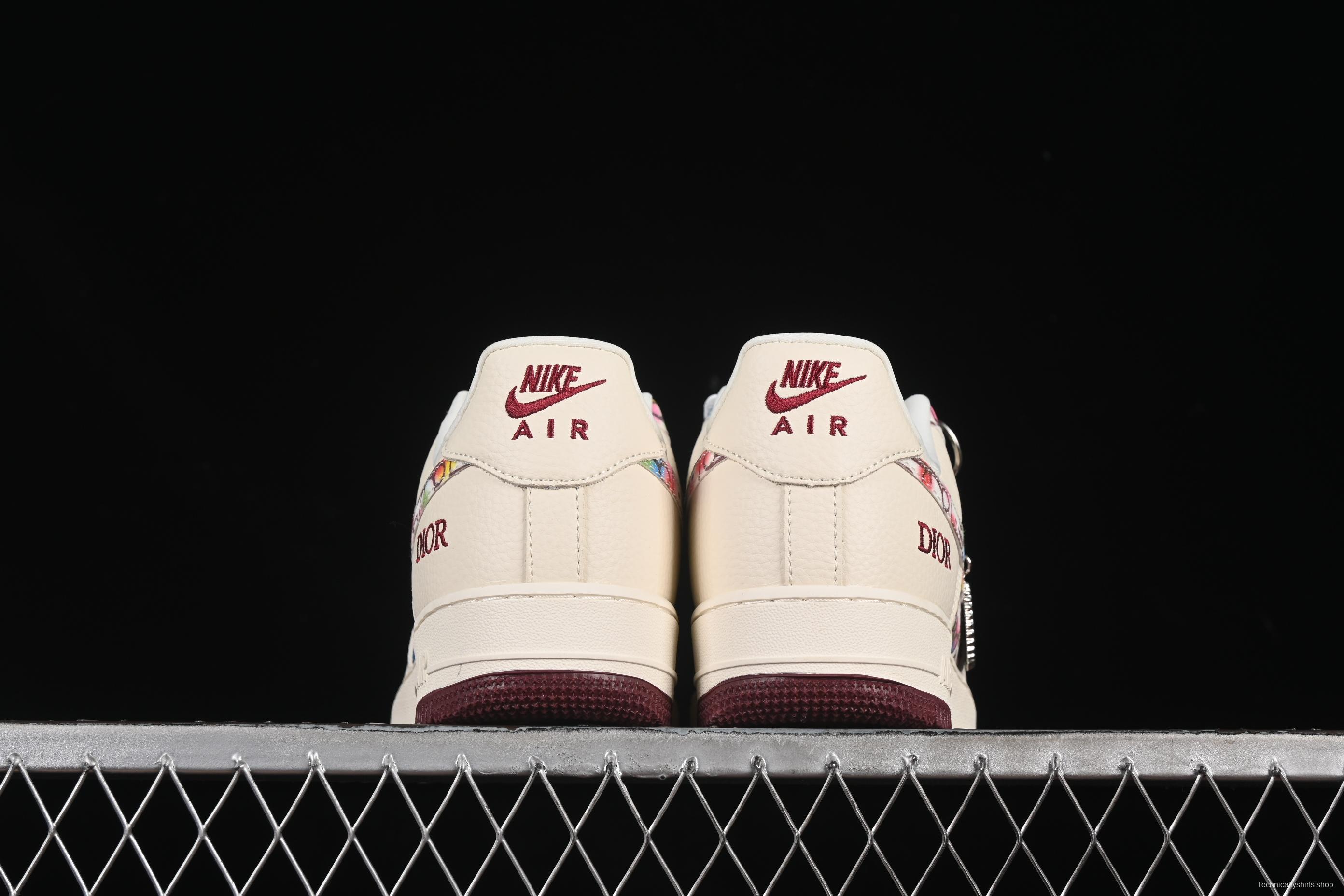 Nike Air Force 1'07 Low Dior Collaboration Floral Embroidery Casual Sneakers - DF0188-063