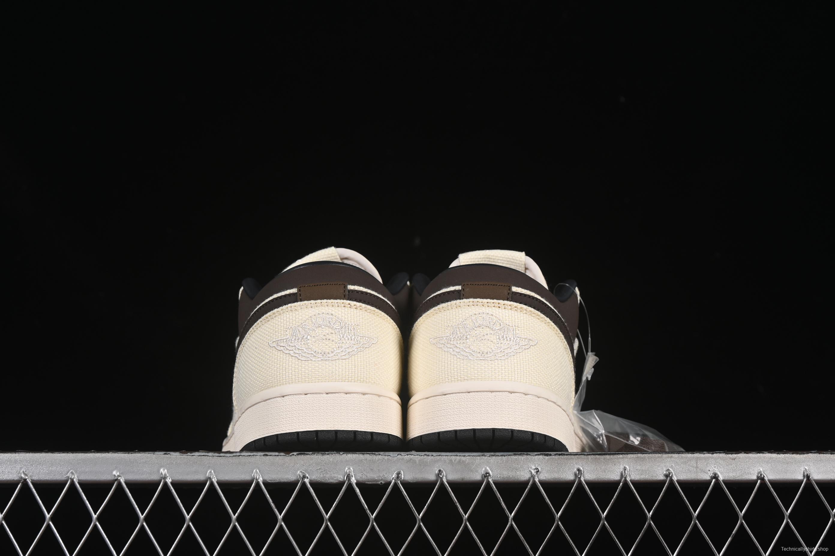 Nike Air Jordan 1 Low "Dongdan" Casual Sneakers in Woven Beige - IB8058-110