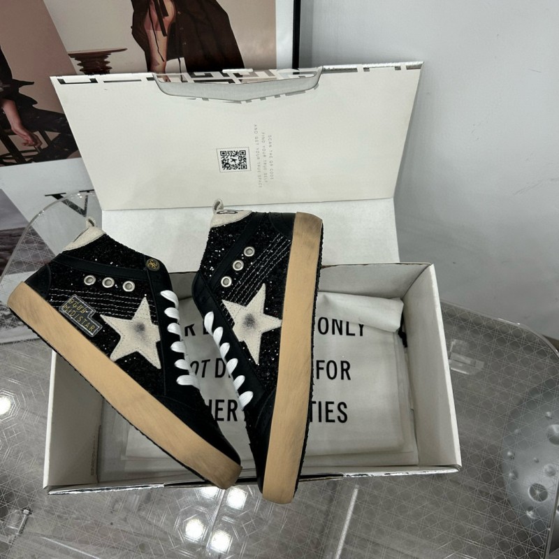 2024 Unisex GGDB Black White Suede High-top Sneakers MJ00300