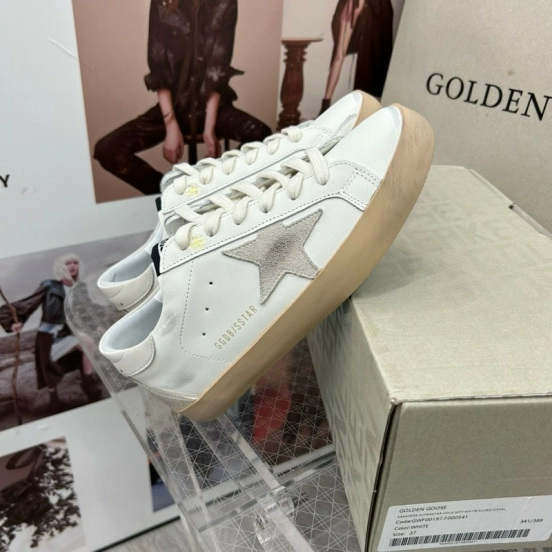 2025 Women GGDB White Grey Leather Sneakers MJ00260