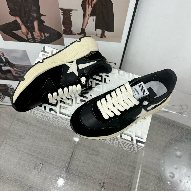 2024 Women GGDB Black White Leather Suede Sneakers