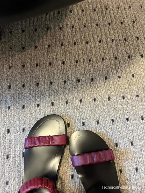 2025 Women The Row Burgundy Leather Sandals