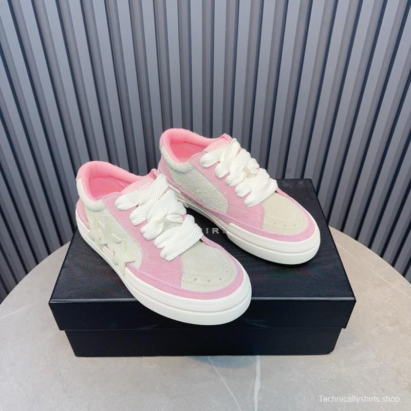 2024 Women Amiri Pink White Canvas Sneakers MJ00300
