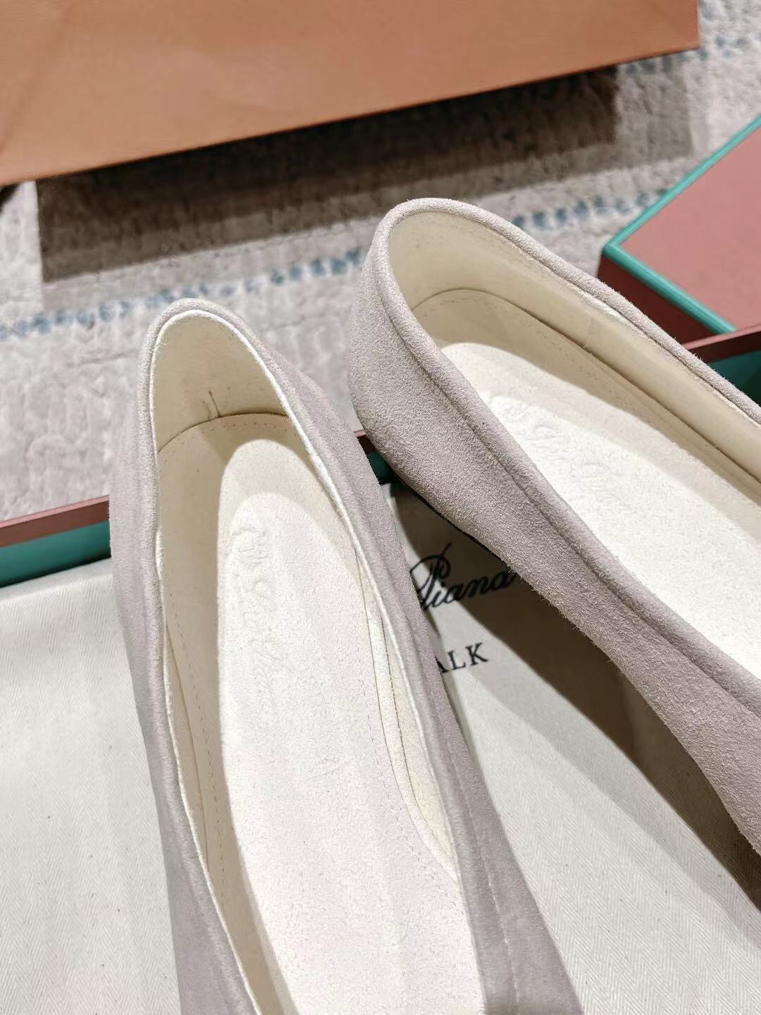2025 Women LP Beige Suede Ballet Flats LY00320