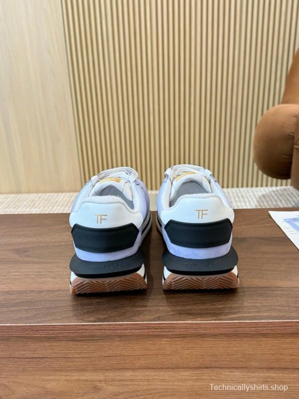 2025 Unisex TOM FORD Blue White Black Leather Suede Sneakers LY00360(LY00370)