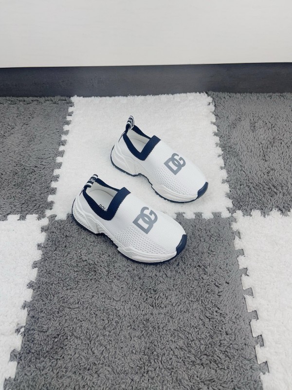 2024 Kids Dolce & Gabbana Black White Mesh Slip-On Sneakers
