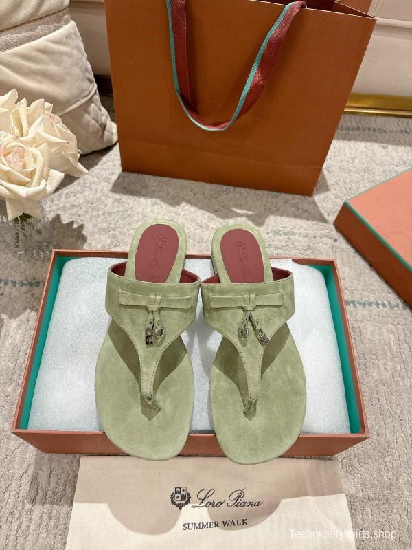 2025 Slippers LP Light Green Suede Casual LY00250