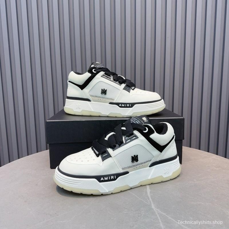 2024 Unisex Amiri Black White Leather Sneakers MJ00360