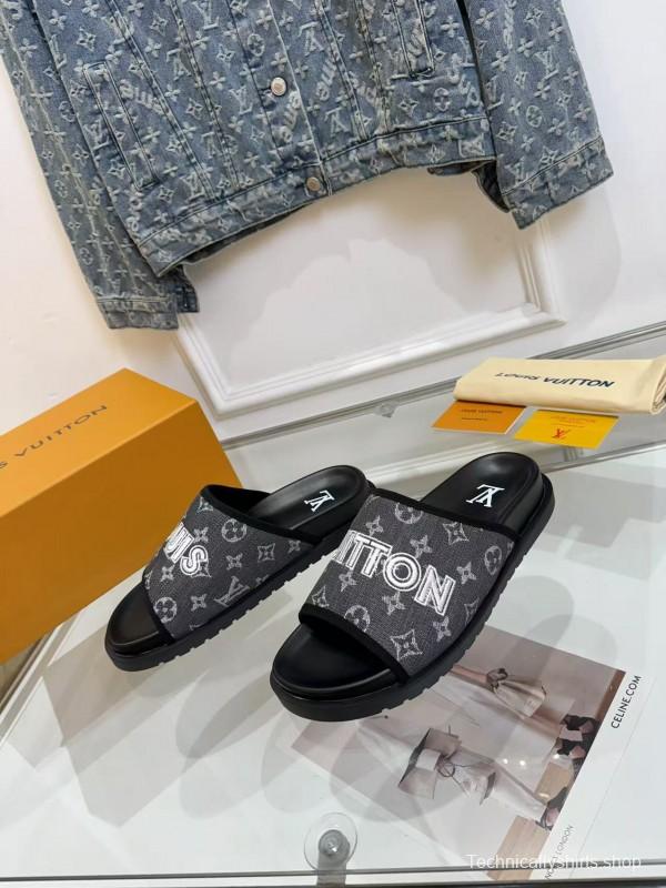 2025 LV Black Fabric Slippers LY