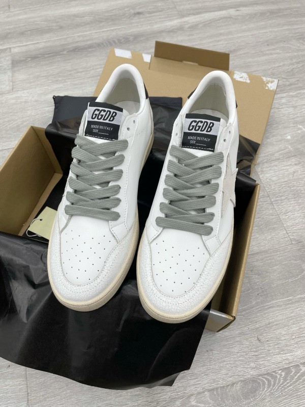 2024 Unisex GGDB White Black Leather Low Top Sneakers MJ00260