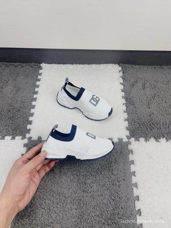 2024 Kids Dolce & Gabbana Black White Mesh Slip-On Sneakers