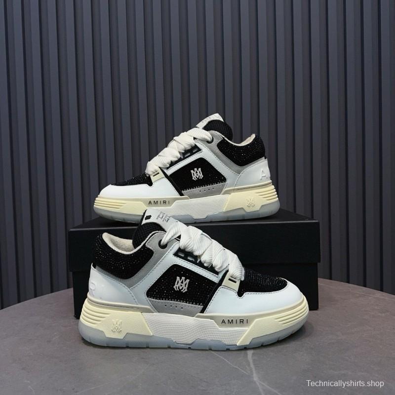2024 Unisex Amiri Black White Leather Sneakers MJ00410