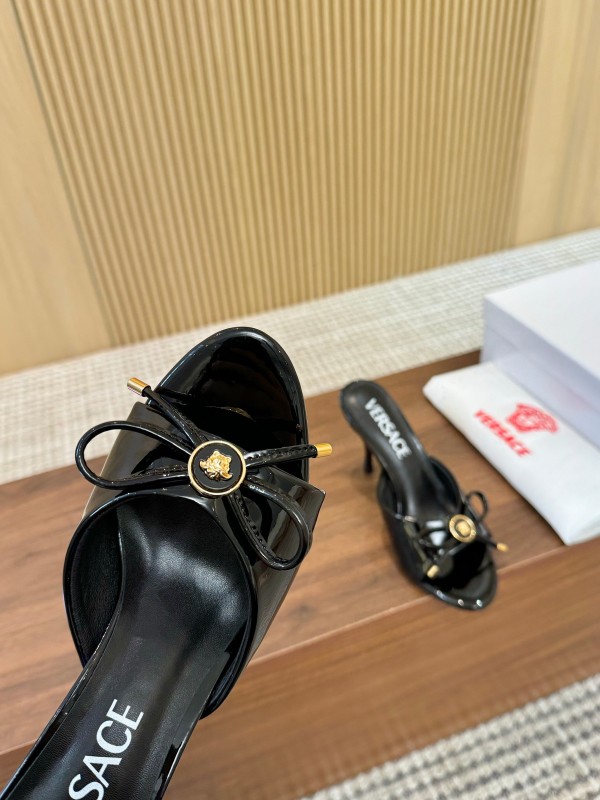 2025 Women VERSACE Black Leather High Heel LY00210