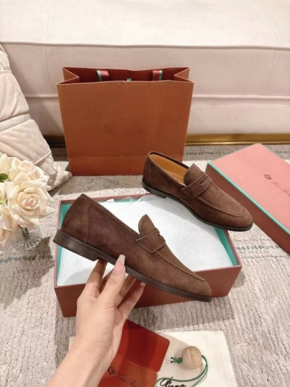 2025 Women LP Brown Suede Loafers LY00320