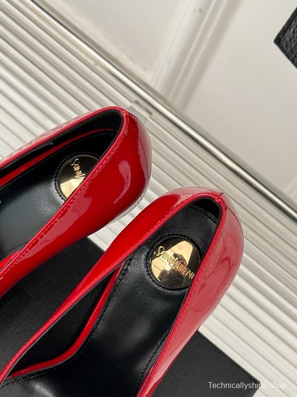 2024 Women Yves Saint Laurent Red Patent Leather Pumps MJ00330