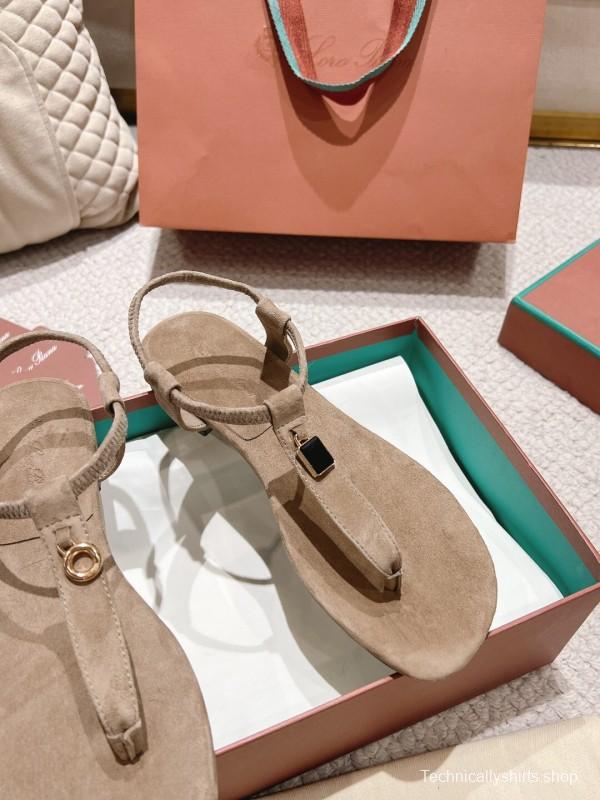 2025 Women LP Beige Suede Sandals LY00360