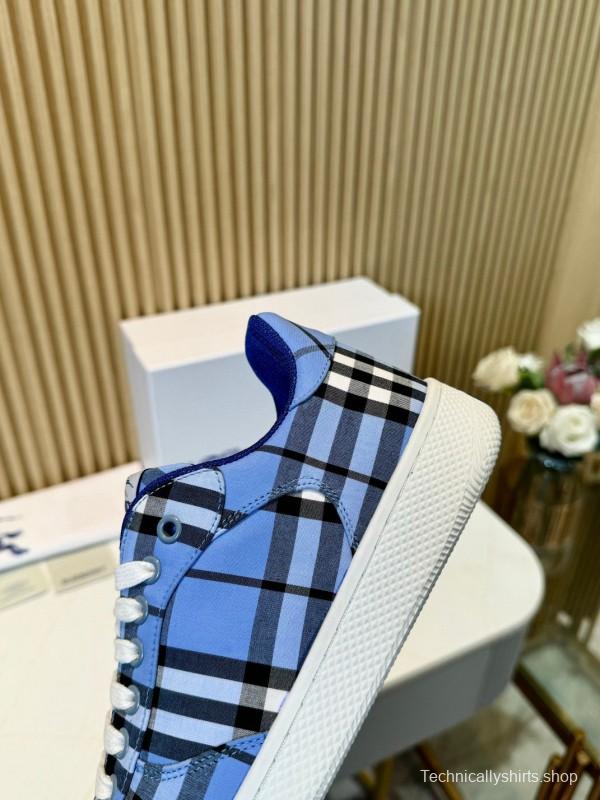 2024 Men Burberry Blue Black White Cotton Casual Shoes MJ00320
