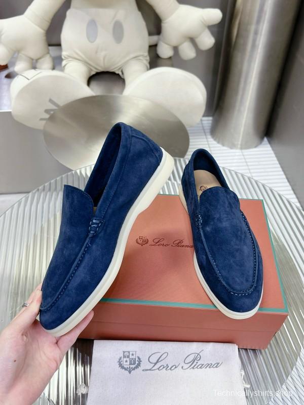 2024 Unisex Le Parmentier Blue Suede Loafers MJ00270