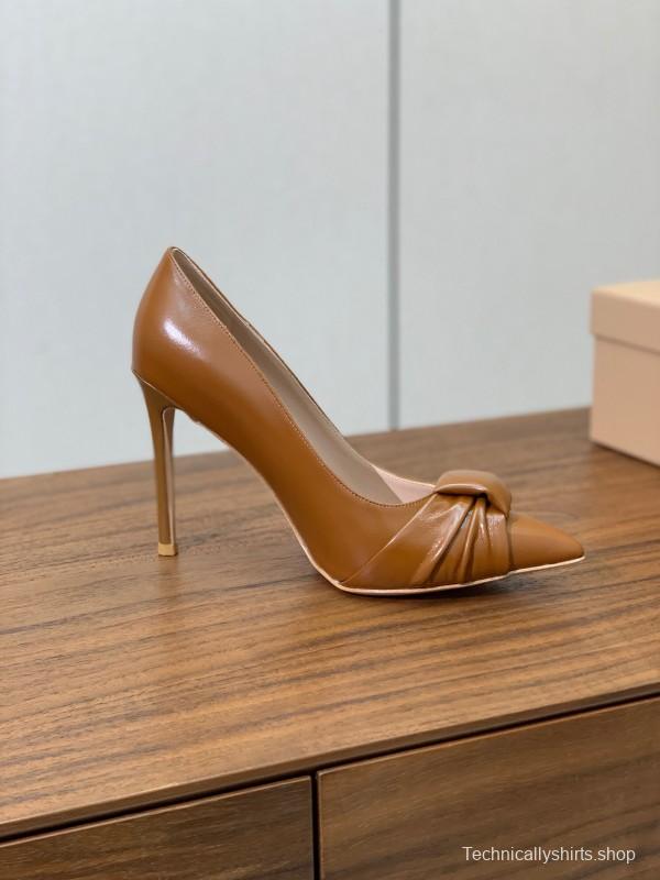 2025 Women Gianvito Rossi Brown Leather High Heels KFY00300