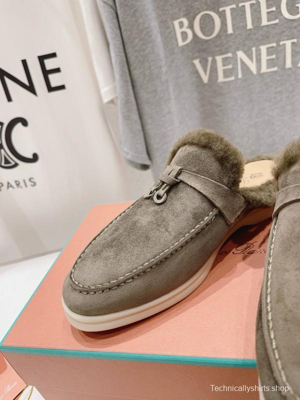 2024 Unisex LP Taupe Suede Shearling Loafers MJ00300(Women)/MJ00300(Men)