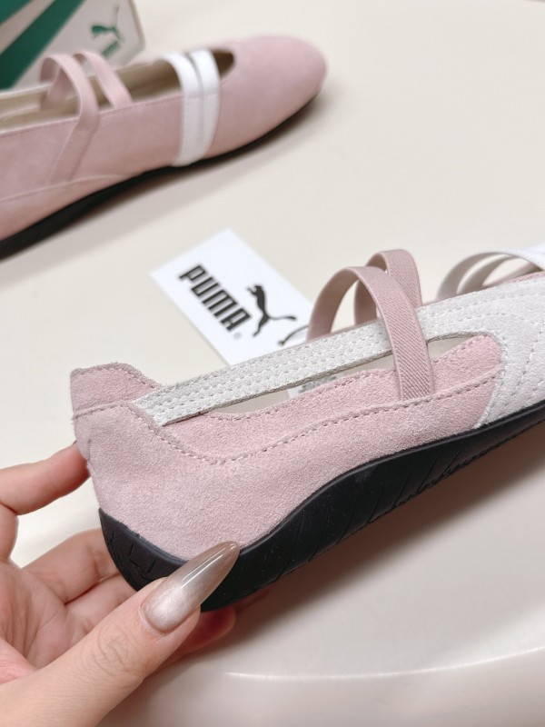2025 Women PUMA Light Pink Suede Ballet Shoes