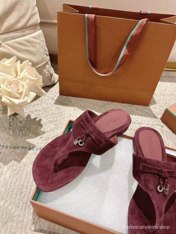 2025 Slippers LP Wine Suede Slippers LY00250