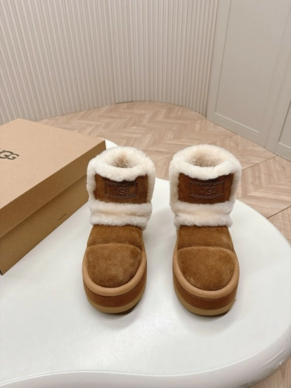 2024 Women UGG Chestnut Suede Sheepskin Snow Boots MJ00320