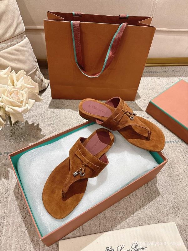 2025 Slippers LP Brown Suede Slippers LY00250