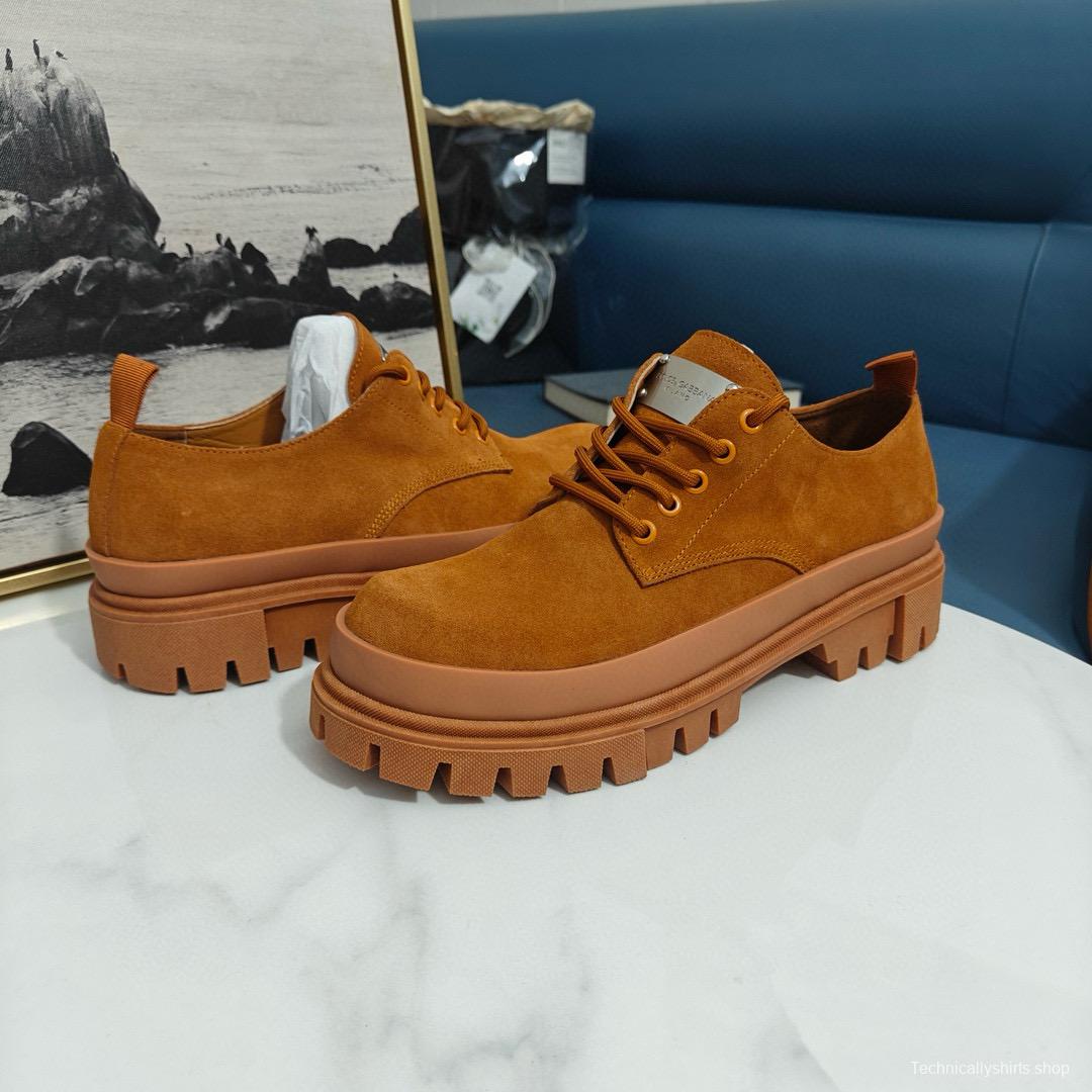 2024 Men Dolce & Gabbana Brown Suede Derby MJ00310